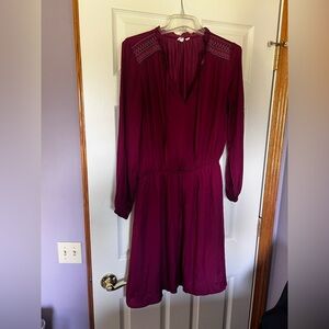 GAP Red Pleated‎ Long Sleeve Sundress size Medium Petite